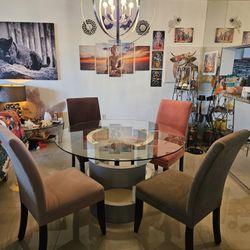 Glass Dining Table & Chairs