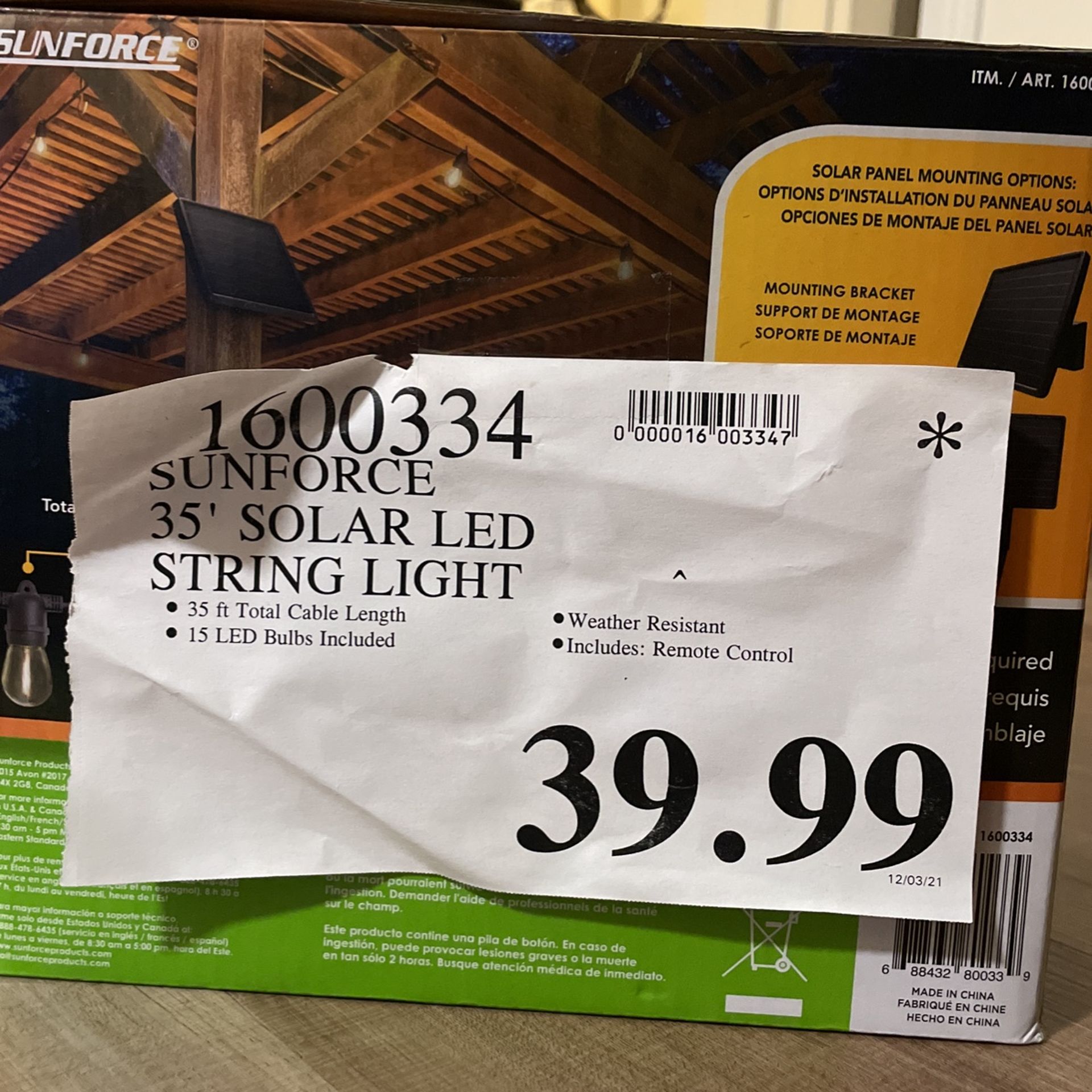 35’ Solar LED string Light