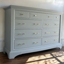 Newly refinished modern coastal dresser