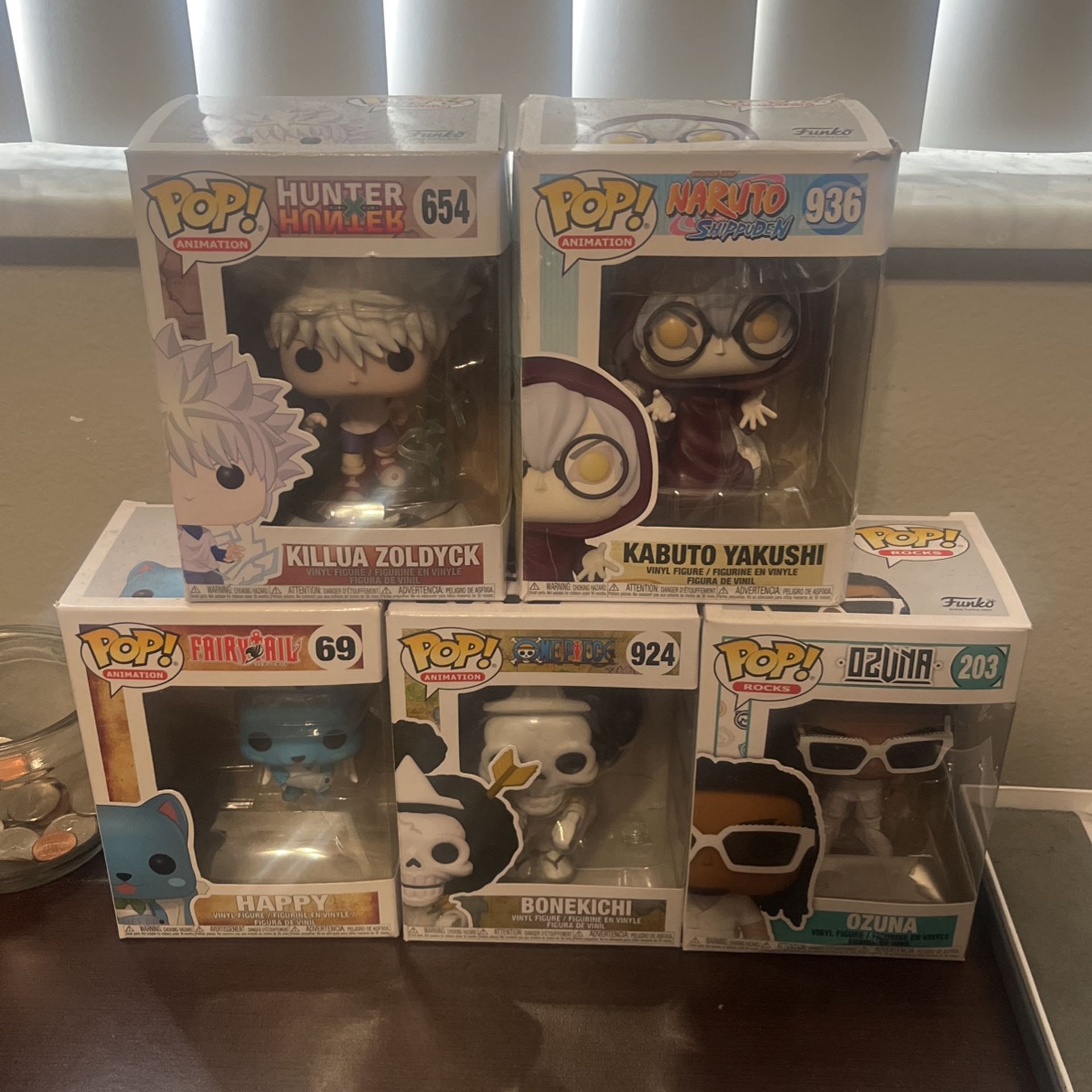 5 Funko Pops Never Opened