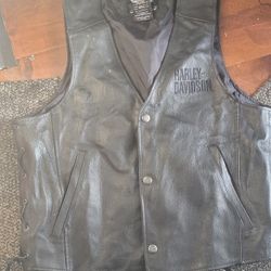 Harley Davidson Leather Vest Large 