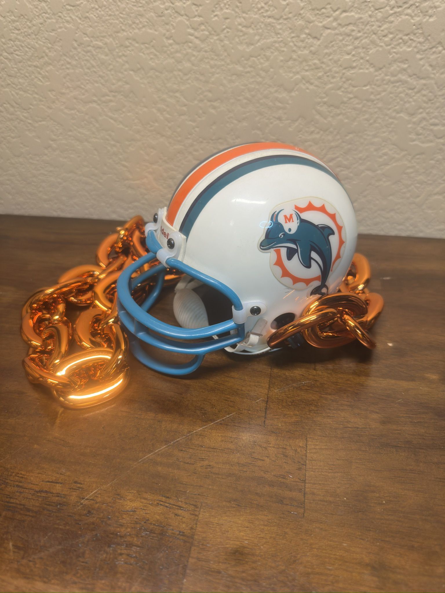 Miami Dolphins Mini Helmet Chain Necklace