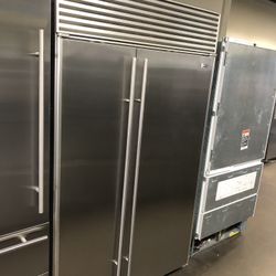 Sub Zero 48”Wide Stainless Steel Side By Side Built In Refrigerator 