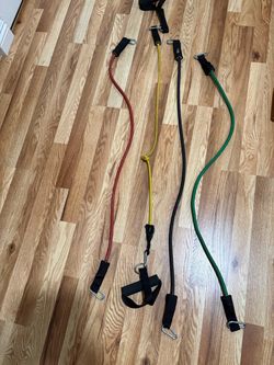 Resistance Bands Workout Set – 4 Exercise Bands with Handles