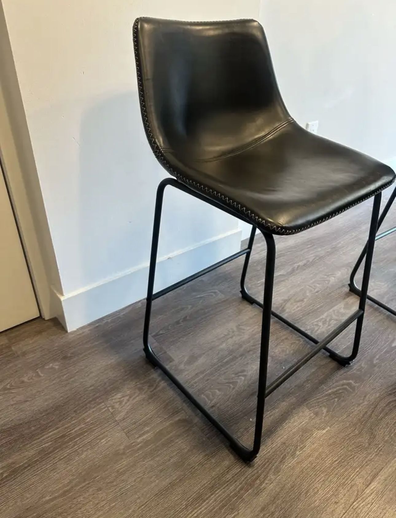3 Leather Counter Stools
