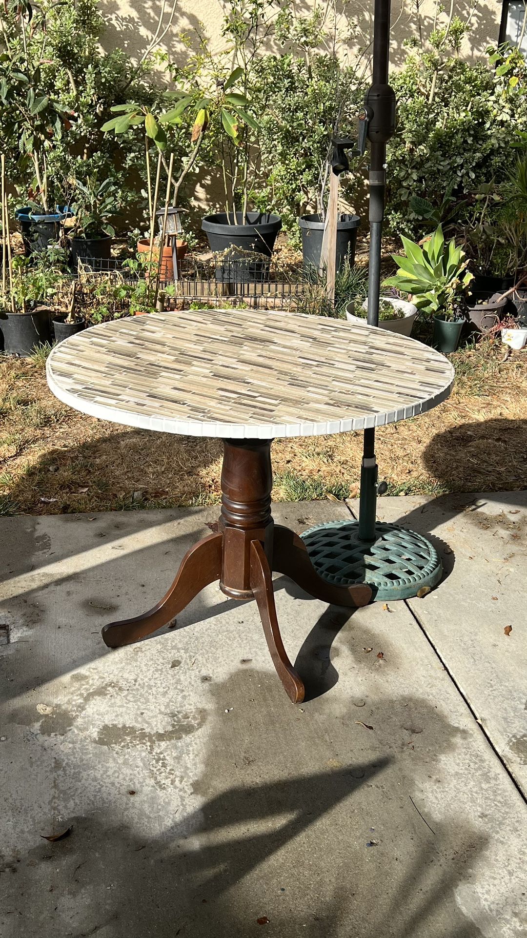 Tile Top Wooden Table