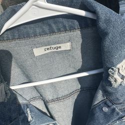 Refuge Jean Jacket Blue Distressed 