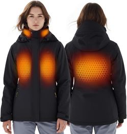 InoKraft Heated Jacket for Women with Rechargeable Battery Pack, Water-Resistant Slim Heated Coat(Included USB-C Cable)