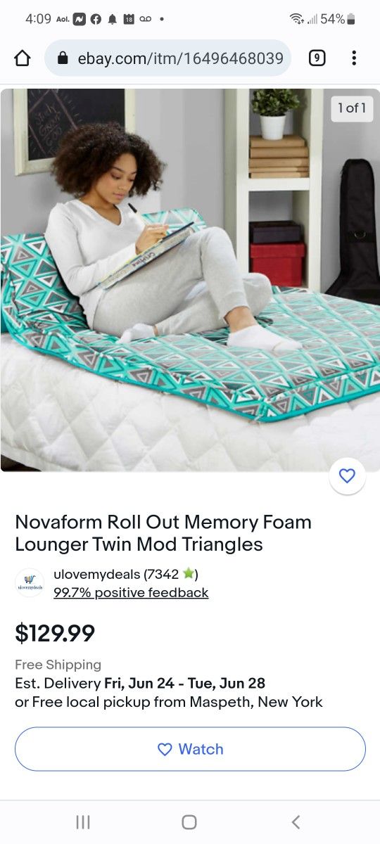 Novaform Roll Out Memory Foam Lounger $60