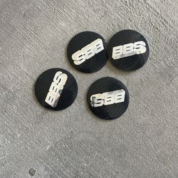 BBS Black Rim Cap Set New With Adhesive