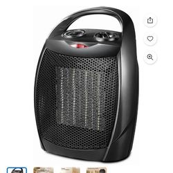 SMALL Electric Space Heater Ceramic Space Heater,Portable Heater Fan for Office with Adjustable Thermostat and Overheat Protection ETL Listed for Kitc