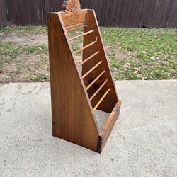 Vintage Solid Wood Magazine or Newspaper Rack