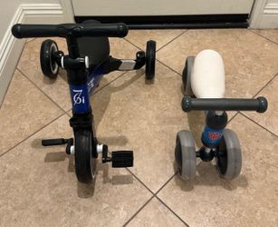 Used Toddler balance bike & Toddler Tricycle bike for $40.00; pick up only