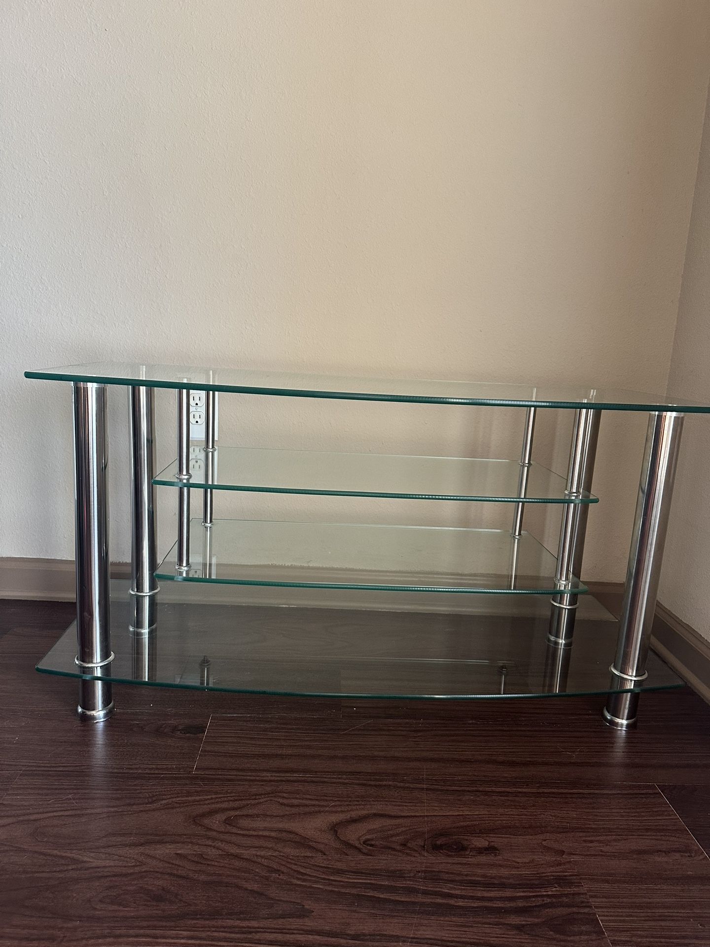 Glass and Chrome Tv stand for $100