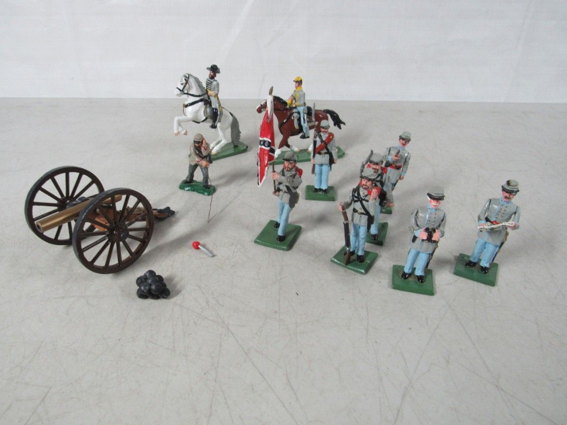 Ron Wall American Civil War Confederate Lot of 10 Toy Soldiers & Misc.