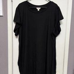 Terra & Sky Black Tshirt Dress 2X