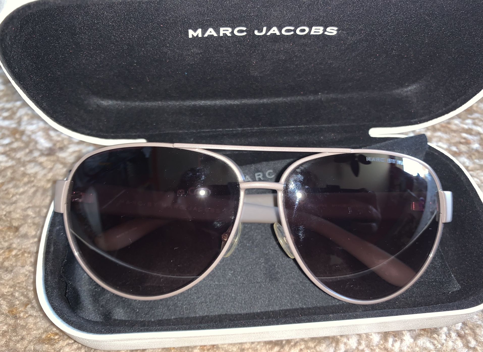 Marc Jacobs Ladies Sunglasses Tan Metal Frames
