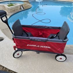 Radio Flyer EZ Fold Kids Wagon Folding 2 Seat Kids Cart