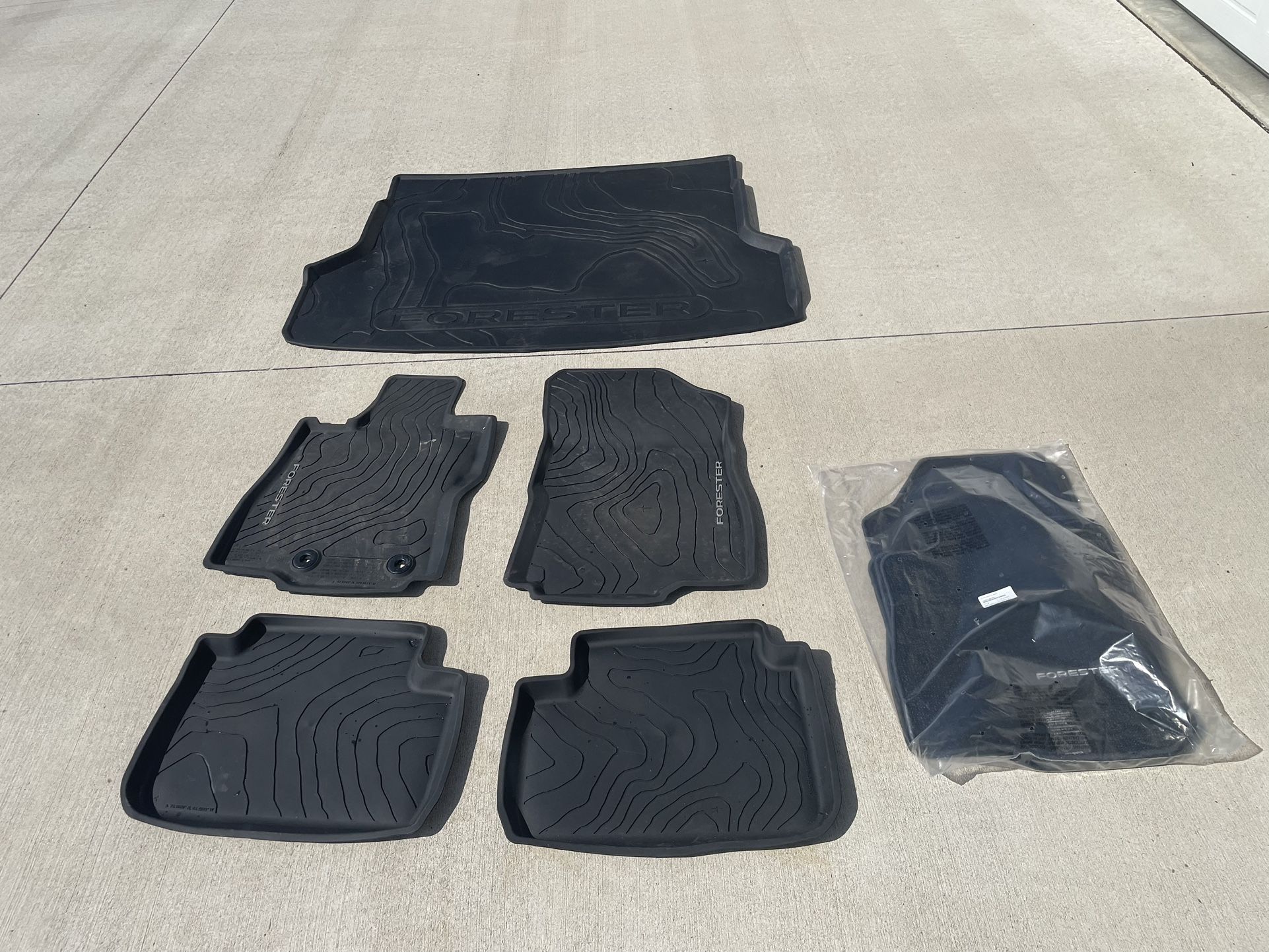 2025 Subaru Forester High Wall Car Mats, Cargo Cover, and Original Carpeted Car Mats
