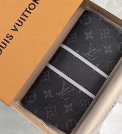 Louis Vuitton Monogram Eclipse Brazza Wallet Authentic 