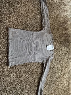 Light striped long sleeve, distressed BRANDY MELVILLE NEVER WORN, w/TAGS