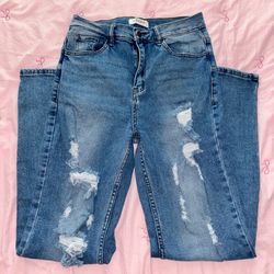 Frayed Denim Jeans