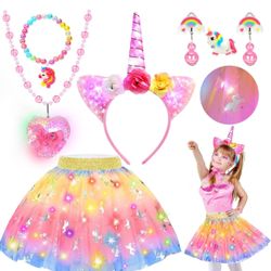 Princess Dress up Clothes for Girls 4-6,Light Up Toddler Princess Toys for 3 4 Year Old Girls Christmas Gift