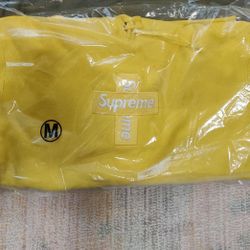 Brand New Supreme Cross Box Logo Hoodie Yellow Sz M
