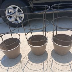 Tomato Cages With Pots
