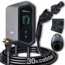 ApexCharger 48 Amp Level 2 EV Charger, NEMA 14-50 plug, 30 Foot Cables, J1772, 220-240V, Tesla Honda Toyota Lexus GMC Chevrolet Porsche BMW