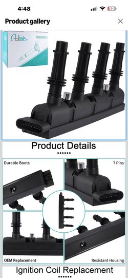 4PCS UF669 Ignition Coil Pack (1.4L L4 Only) For Buick Encore 2013-2021,Cadillac ELR 2014-2016,for Chevy Cruze 2011-2015,Cruze Limited 2016,Sonic 2012
