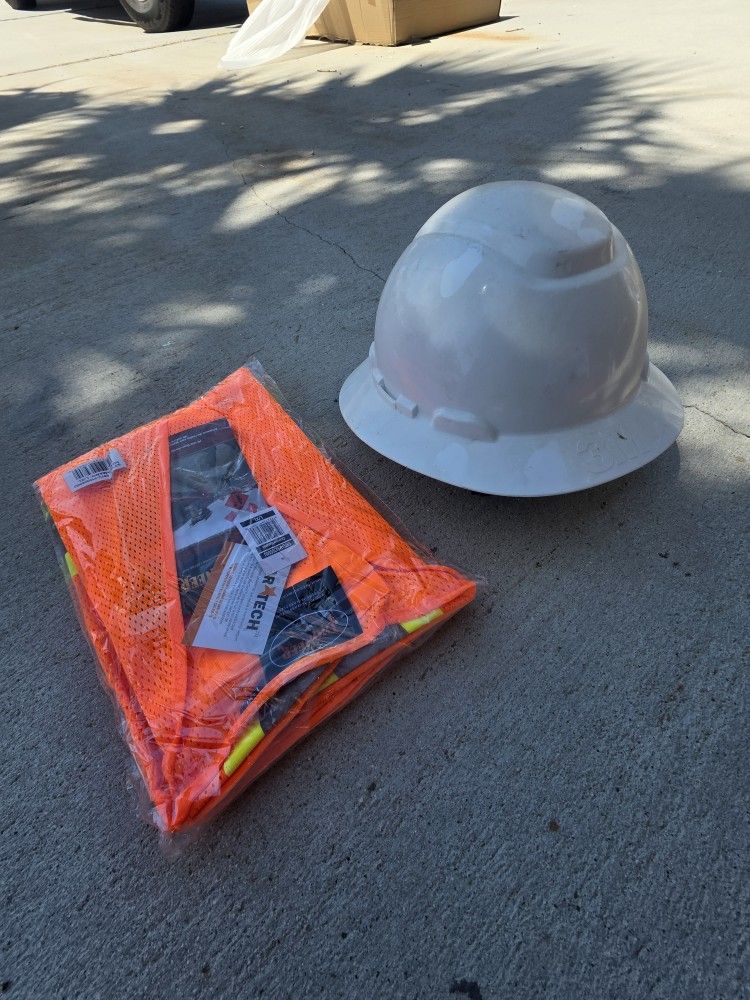 New Hardhat And Safety Vest