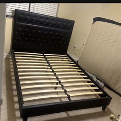 cama queen bed frame queen black with headboard With Mattress 
