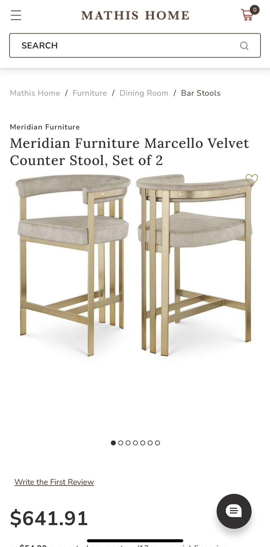 Cream and Gold Counter Stool