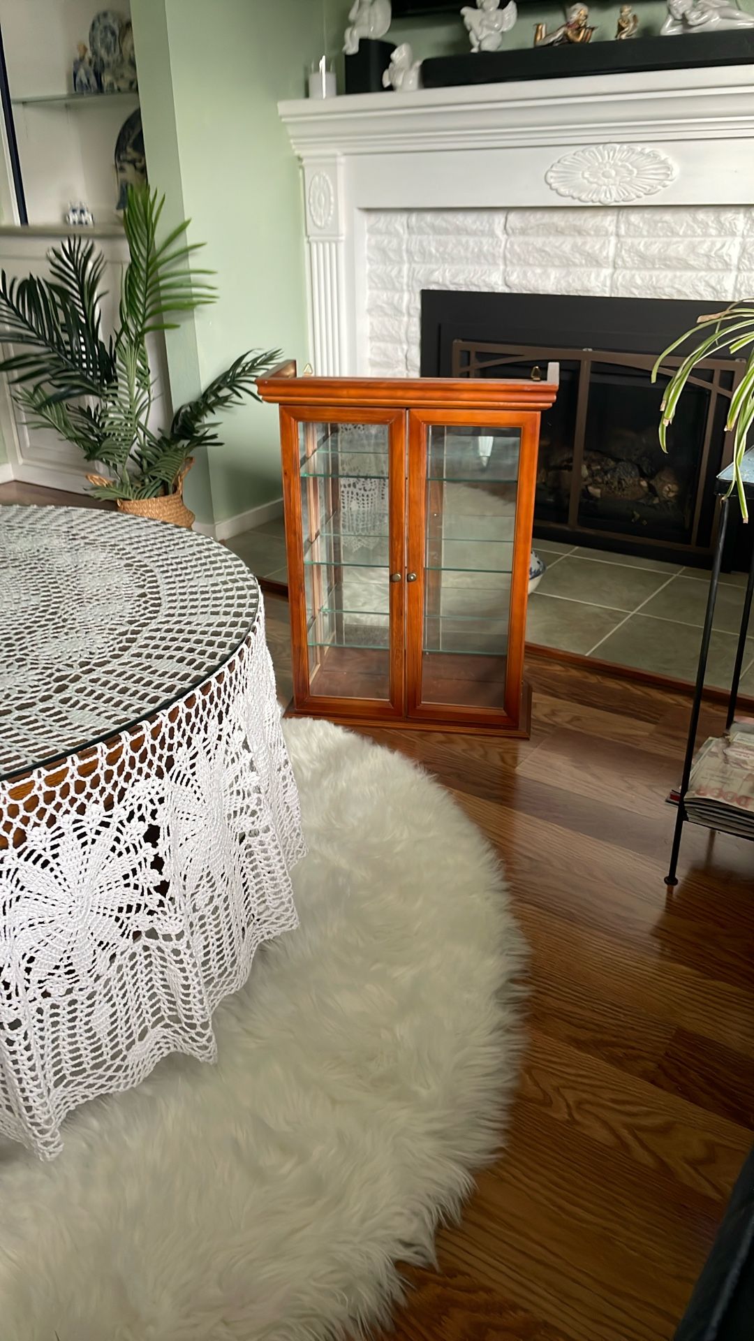 Wood And Glass Wall Curio Cabinet