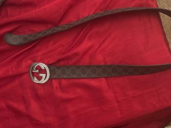 Gucci GG Supreme Belt with Silver Buckle
