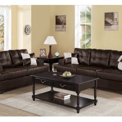 Brown Sofa And Love Seat Set (Free Delivery)