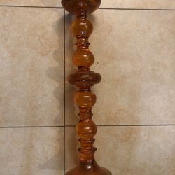Amber glass Candle Stick Holder 31.5”