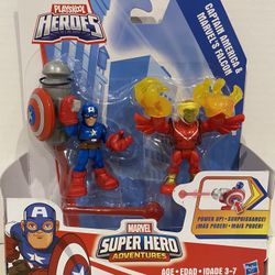 Playskool Marvel Super Hero Adventures Captain America and Falcon 2 Pack
