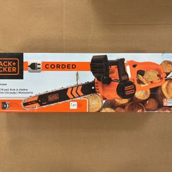 Black+Decker 14 in. 8 AMP Corded Electric Rear Handle Chainsaw with Automatic Oiler