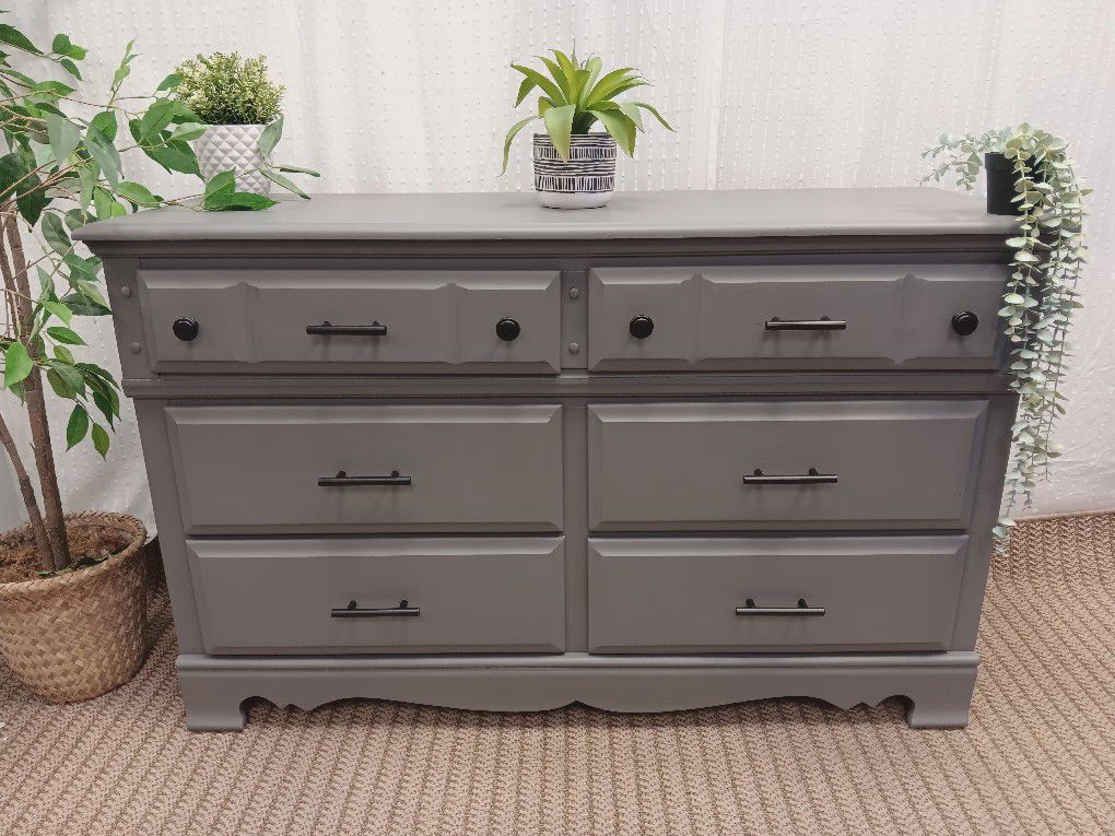 Gorgeous Reimagined Grey Reimagined Dresser For Sale 