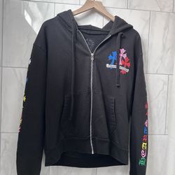 Chrome Hearts Cemetery Cross Multi-color Zip Up Hoodie  XS oversized Authentic