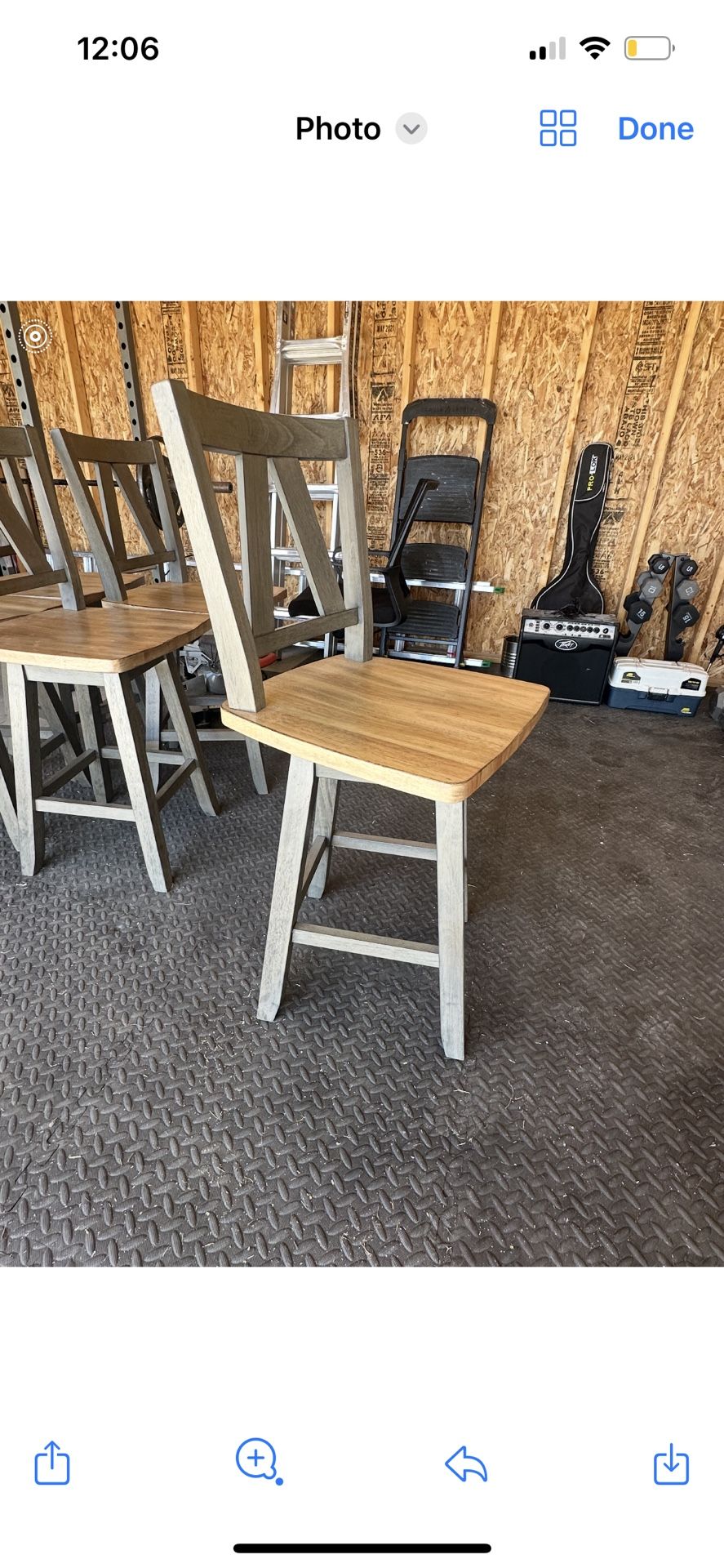 Wooden Barstool Set