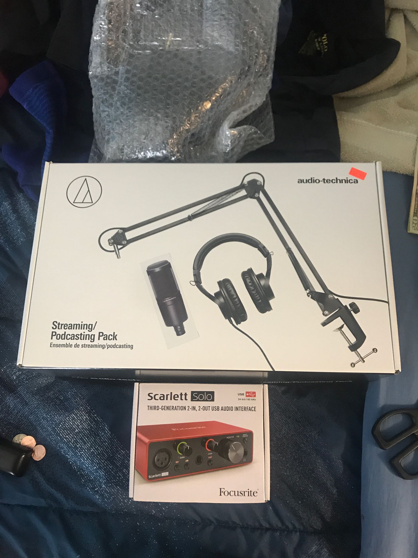Audio-Technica w/ Pop Filter and Scarlett Solo w/ Pro Tools included