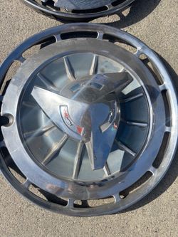 Vintage Chrome Chevrolet Hubcaps Set