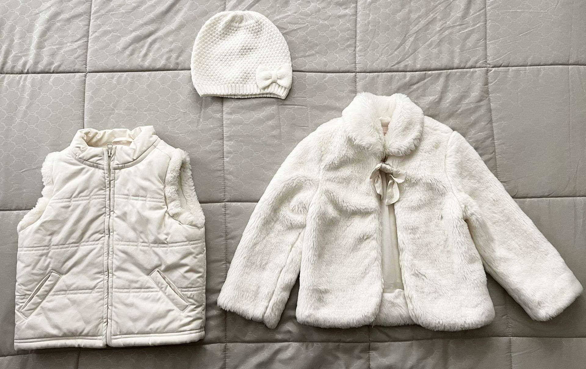 2T-3T Toddler Girl- Faux Fur Coat & Hat