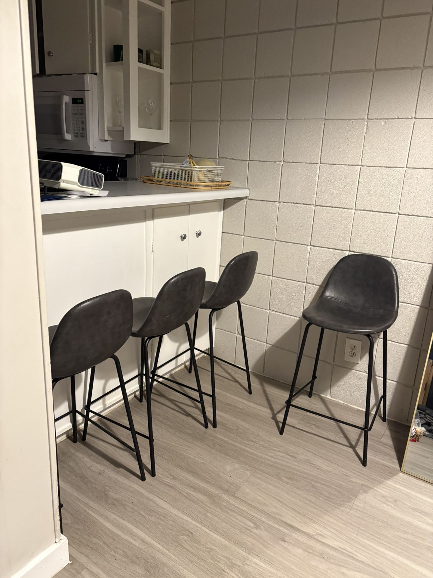 4 Grey Bar Stools