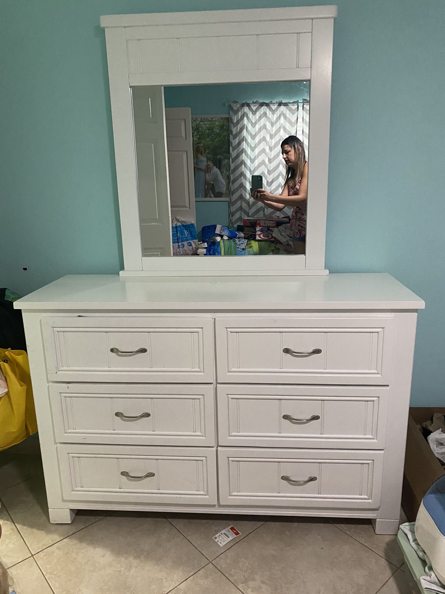 6 Drawer Dresser With Mirror White