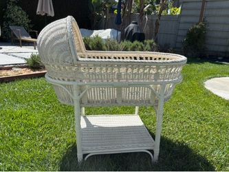 Pottery Barn White Wicker Bassinet