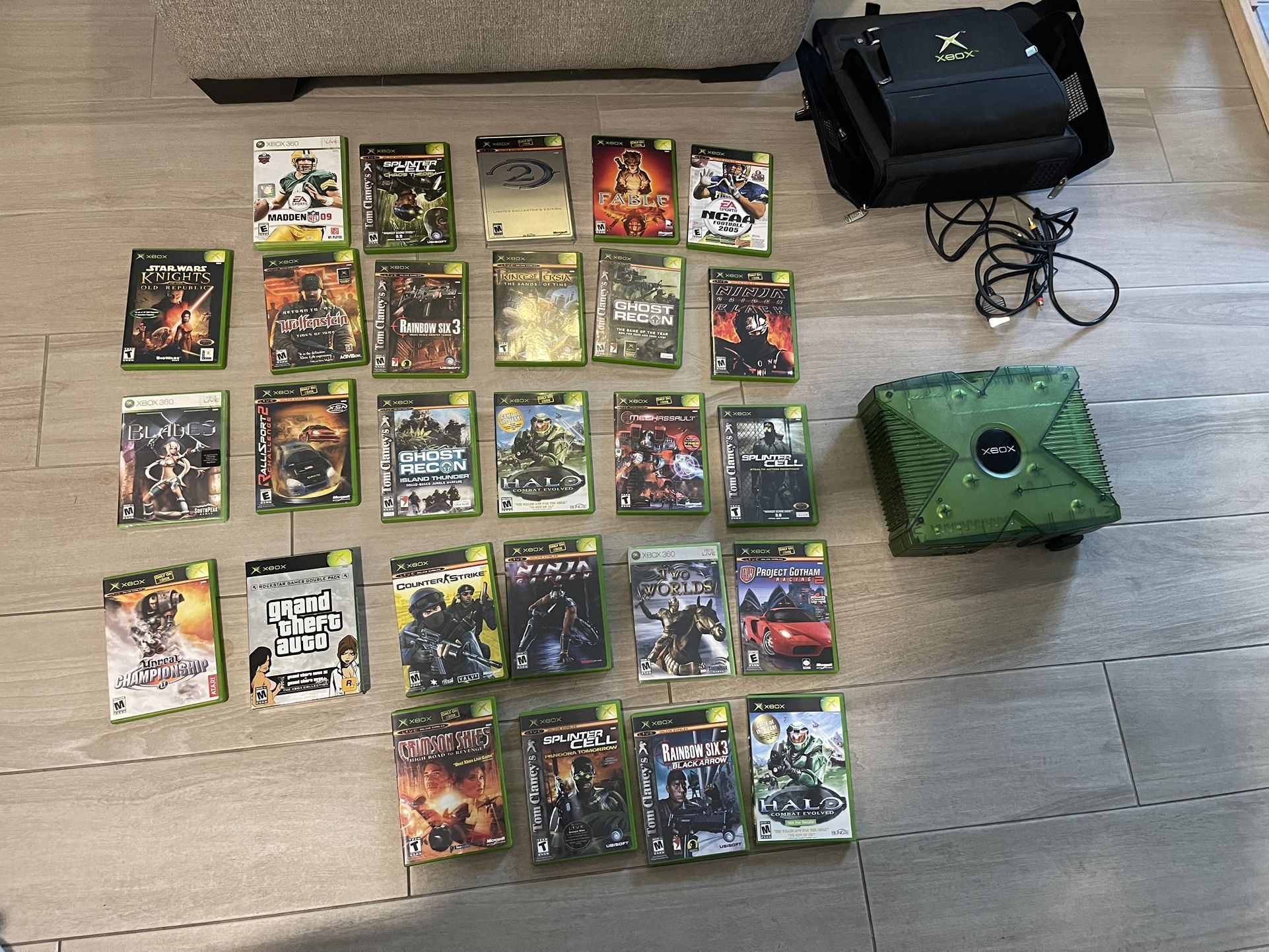 Special Addition Halo Xbox with carrying case & game library